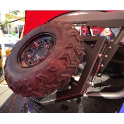 SUPPORT ROUE DE SECOURS EN ACIER LAQUE NOIR SUR VERIN - POLARIS 1000 S TRAIL 2021-2026